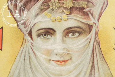 Early 20th Century Framed Fatima Turkish Cigarettes Advertising Sign