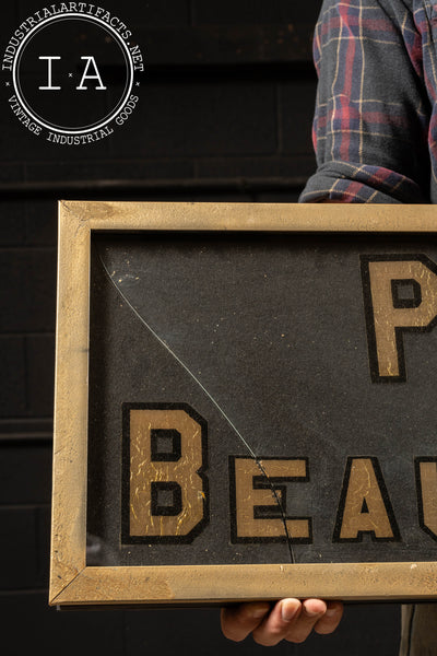 "Petrey's Beaute Shoppe" Glass Sign