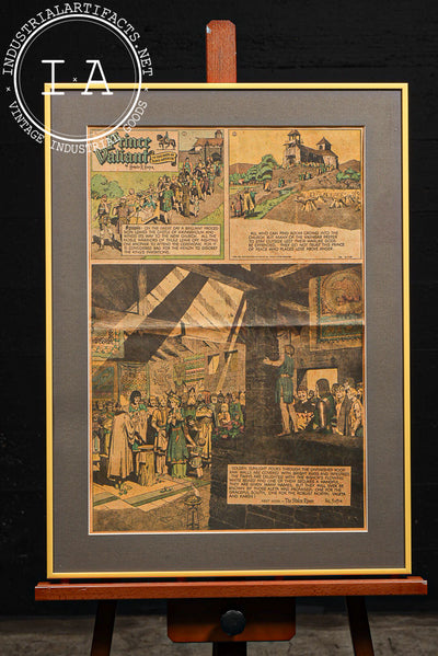 Vintage Framed Prince Valiant Comic Page by Hal Foster