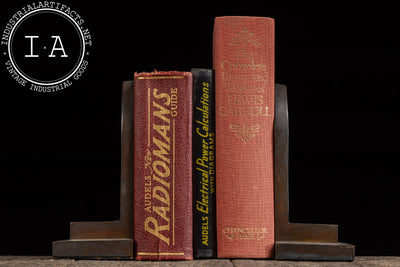 Antique Gothic-Inspired Cathedral Window Bookend Pair