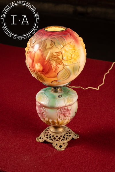 Early 20th Century Hand-Painted Gone With The Wind Parlor Lamp