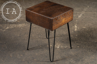 Antique Oak Card Catalog Side Table by Library Bureau