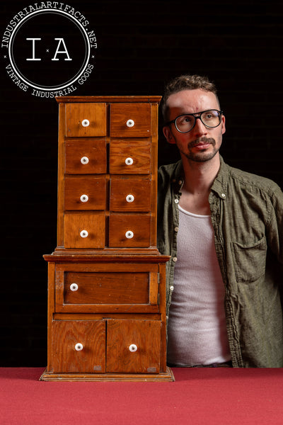 Vintage Folk Art Wooden Cabinet