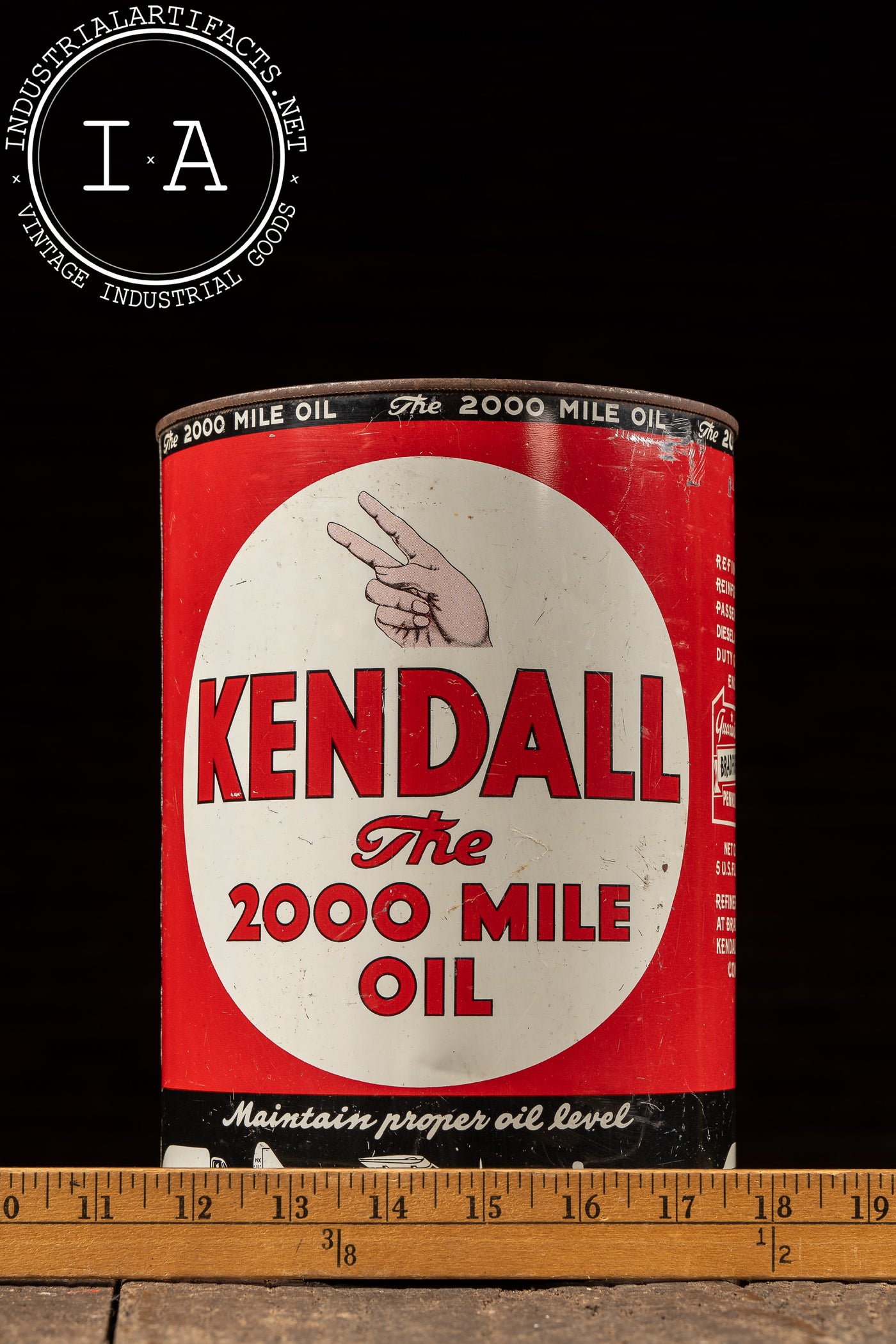 Vintage Kendall “The 2000 Mile Oil” 1-Gallon Can