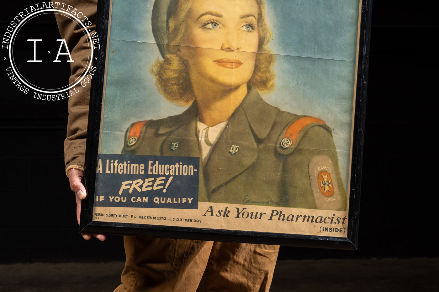 WWII-Era Framed U.S. Cadet Nurse Corps Framed Print Ad