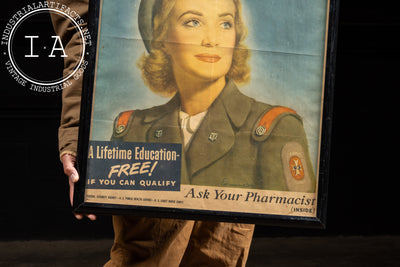 WWII-Era Framed U.S. Cadet Nurse Corps Framed Print Ad