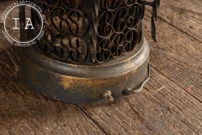 Vintage Spanish Revival Wrought Iron Table Lamp with Mica Shade Panels