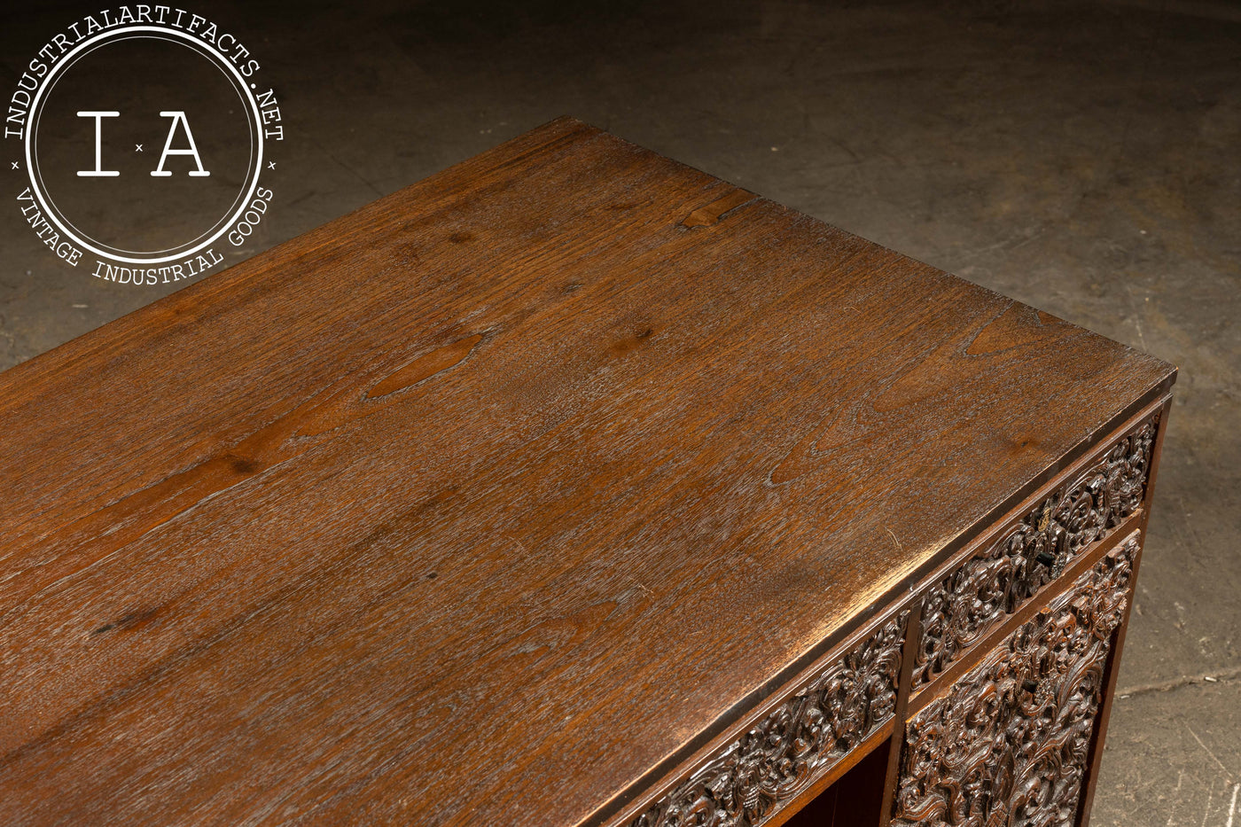 Antique Southeast Asian Carved Rosewood Desk