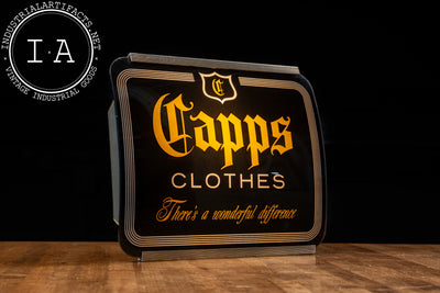 Capps Clothes Lighted Glass Sign
