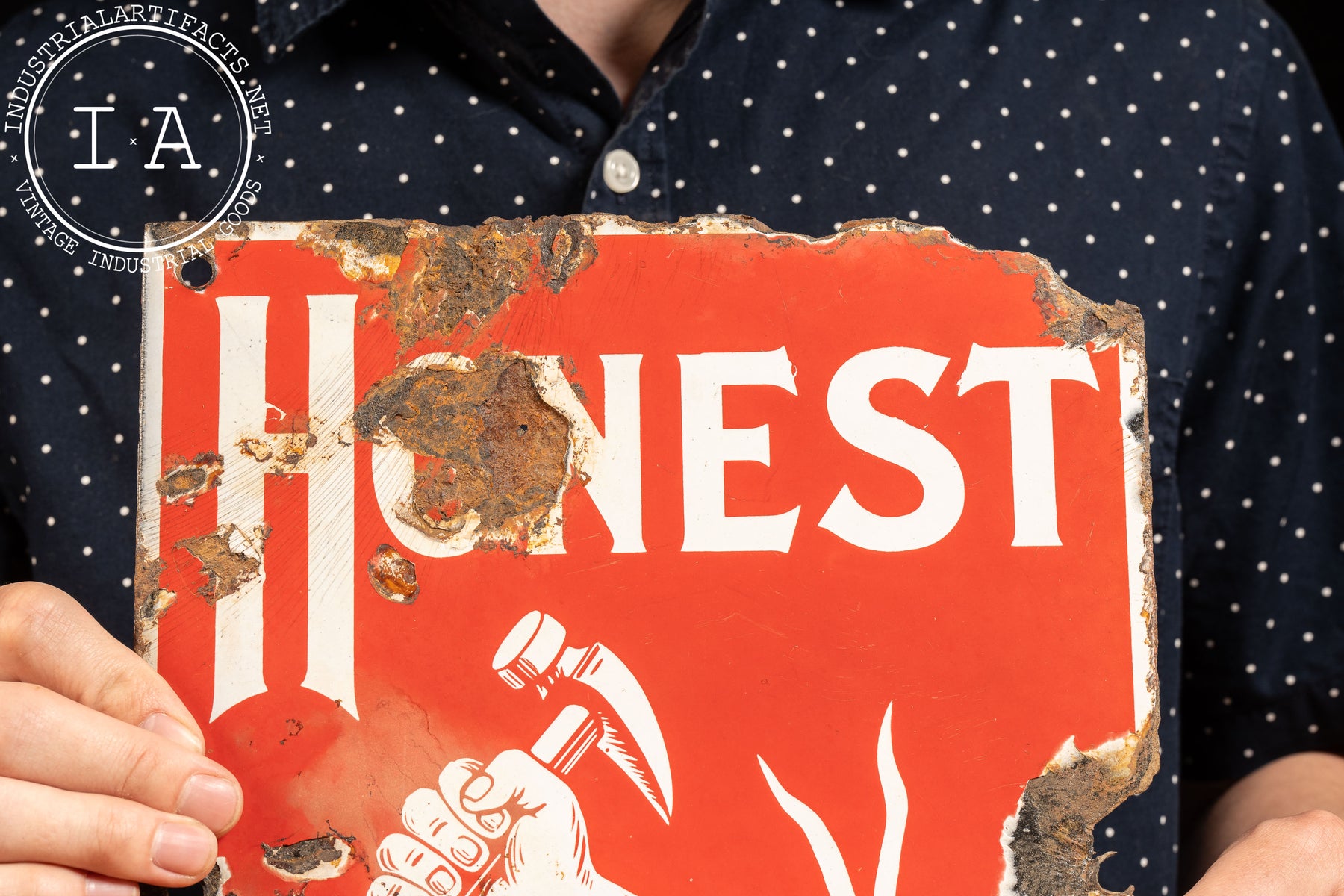 Honest Bar Sign Antique SSP Honest Scrap Tobacco Advertising Sign – Industrial Artifacts
