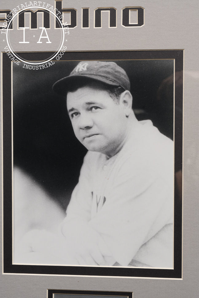 Vintage Framed “Curse of the Bambino” Babe Ruth Display