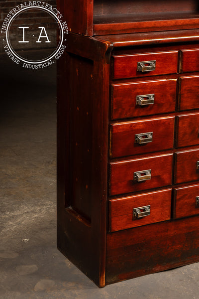 Massive Early 20th Century Double Apothecary Cabinet Set by W. B. McLean