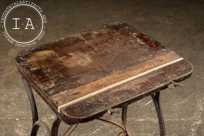 Antique Cast Iron Engraving Machine Stand