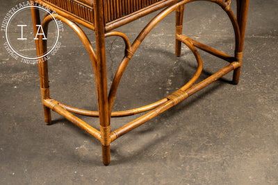 Mid-Century Rattan and Bamboo Stationery Desk and Chair by Lillian Vernon