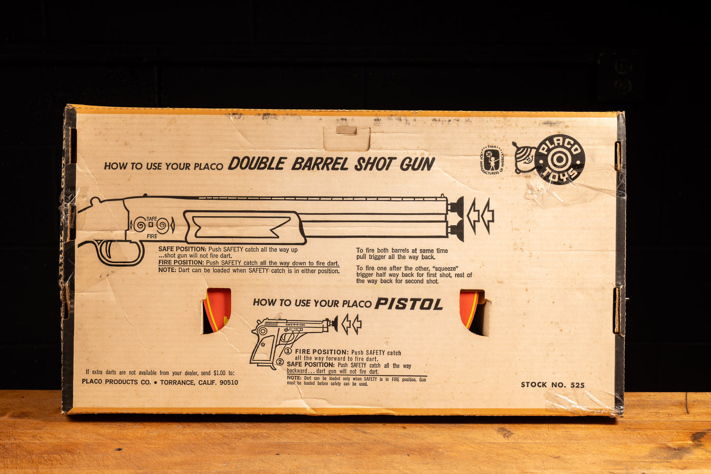 Vintage Double Barrel Dart Gun and Target Set