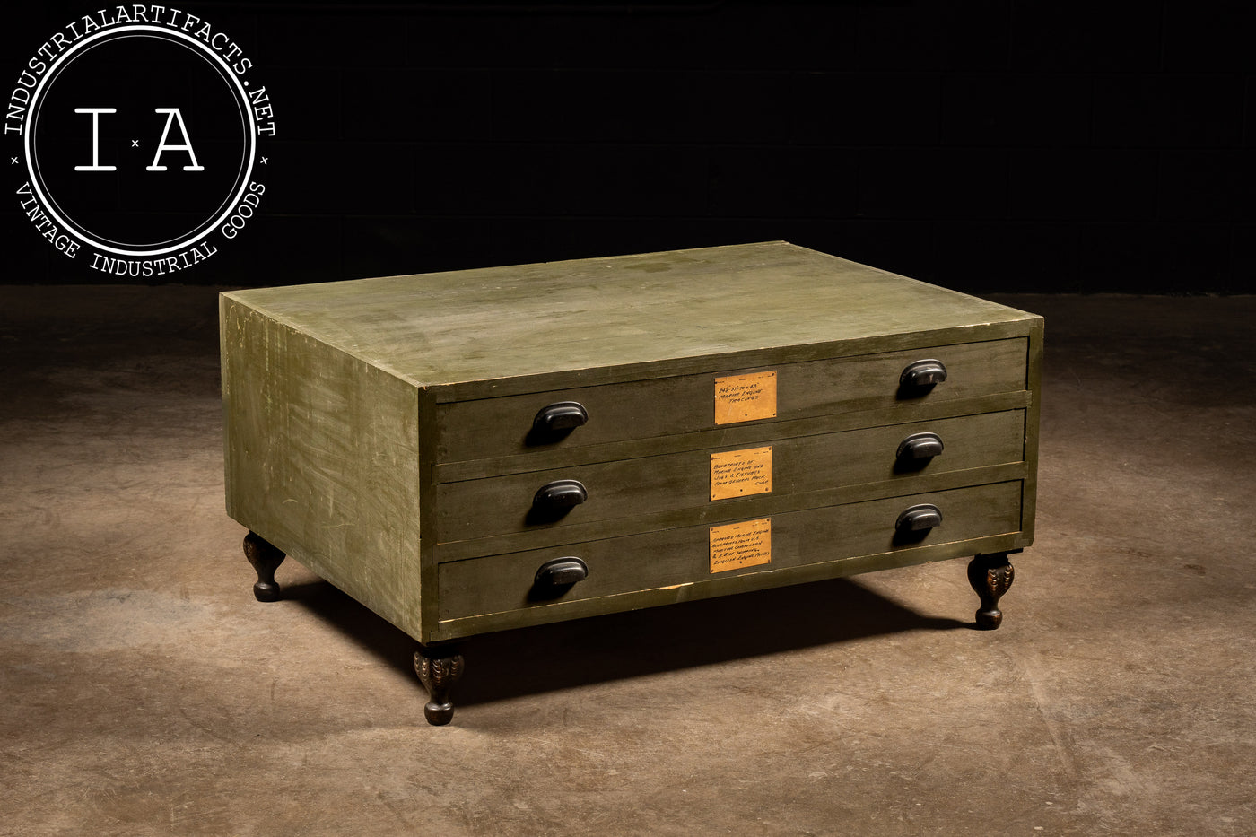 Early 20th Century Single Stack Flat File in Green