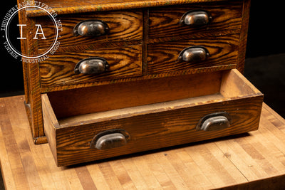 19th Century Oak Desktop Bureau with Japanned Hardware