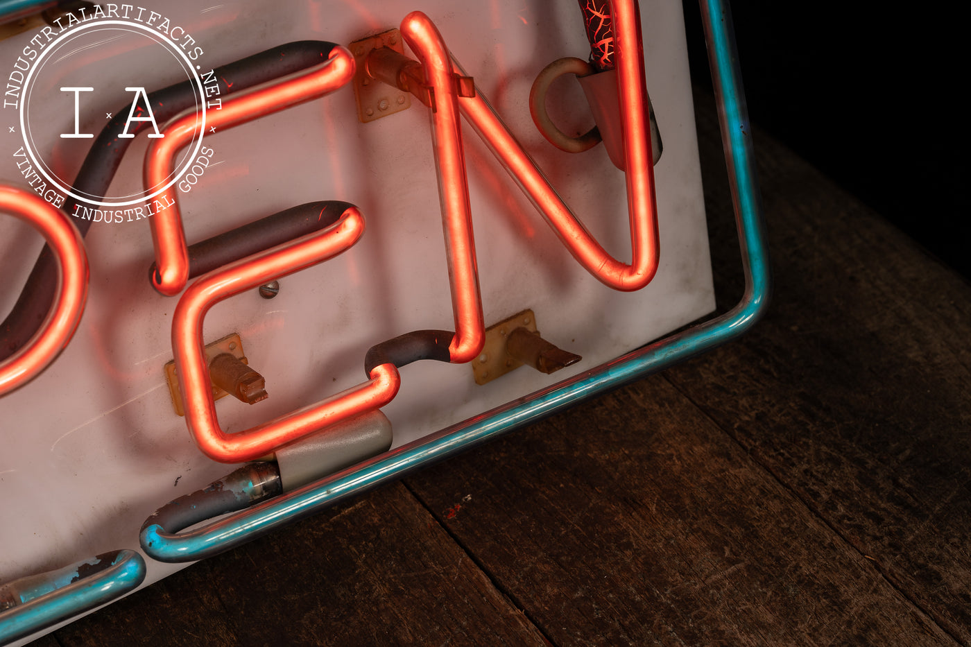 Vintage Red-Blue Neon "Open" Retail Sign
