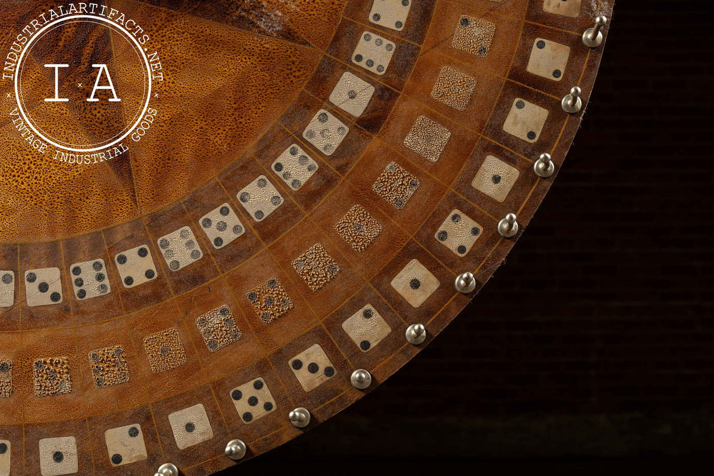 Early 20th Century Dice Gambling Wheel with Starburst Veneer Face
