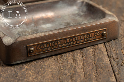 Vintage Cast Brass Ashtray by American Brake Shoe Co. (AMSCO)