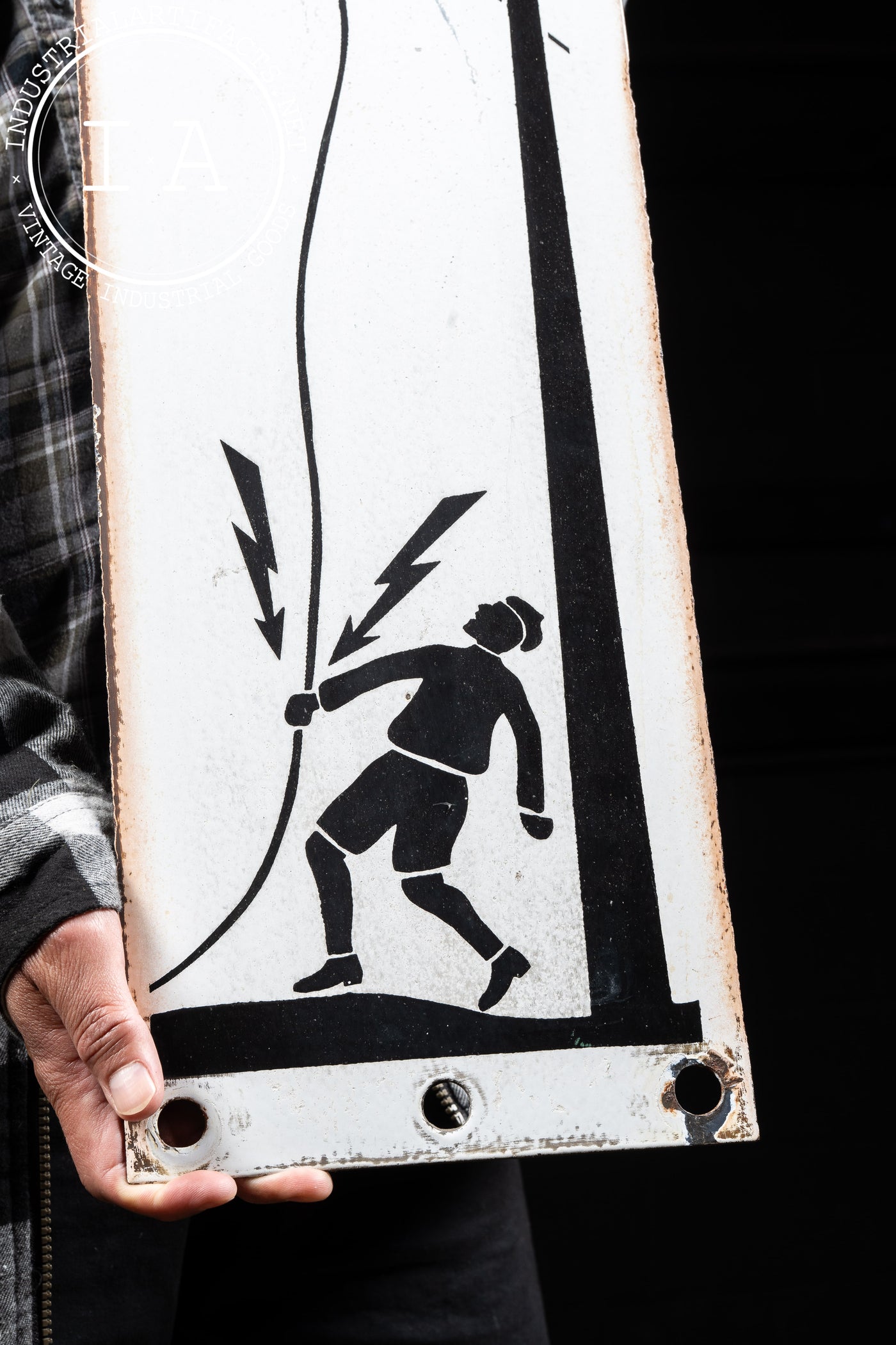 Antique SSP Power Line Danger Sign