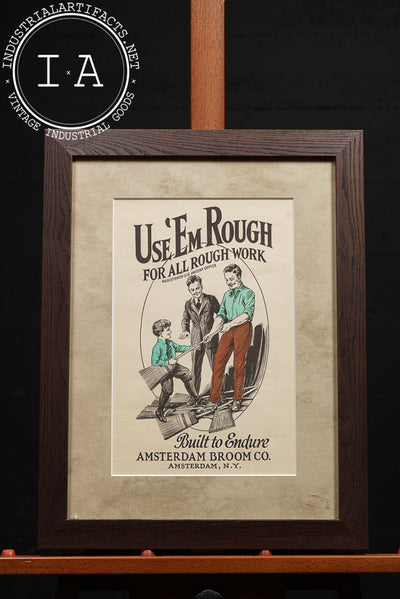 Antique Amsterdam Broom Co. Framed Advertising Print