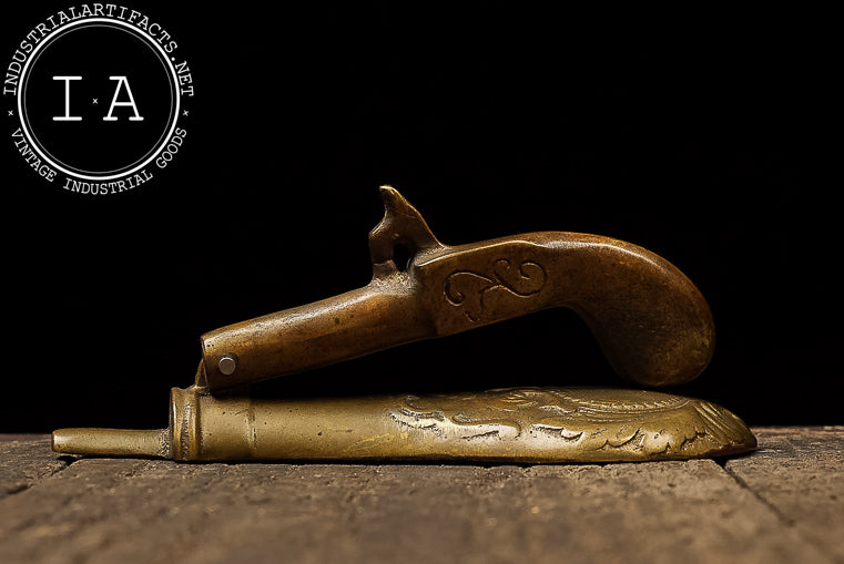 Antique Brass Pistol Door Knocker