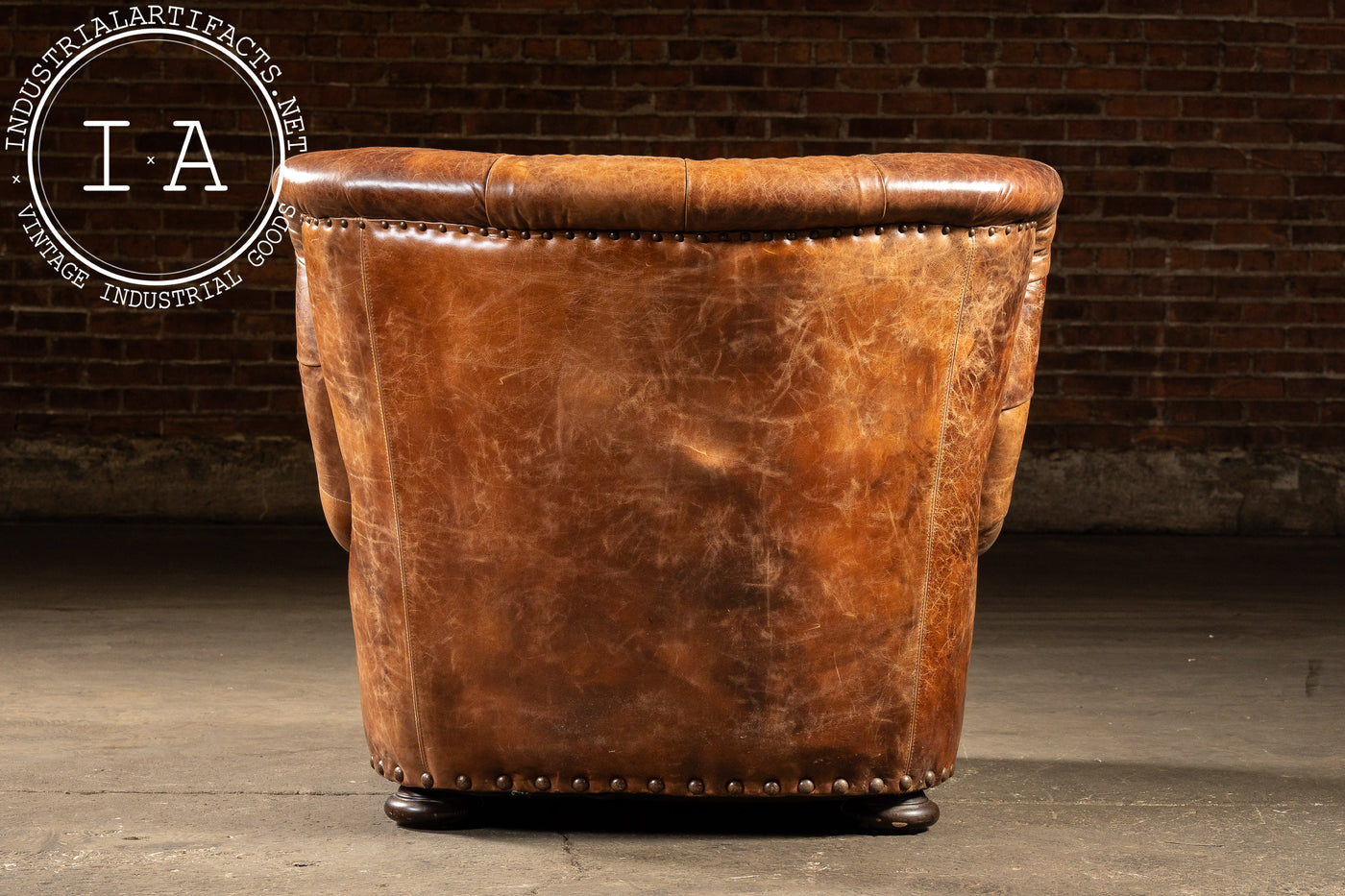 Full Grain Leather Churchill Chair with Ottoman by King Hickory in Brown