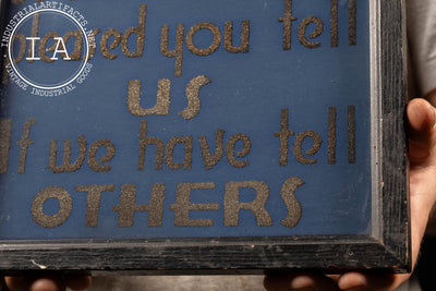 Antique Framed Smaltz Store Counter Sign