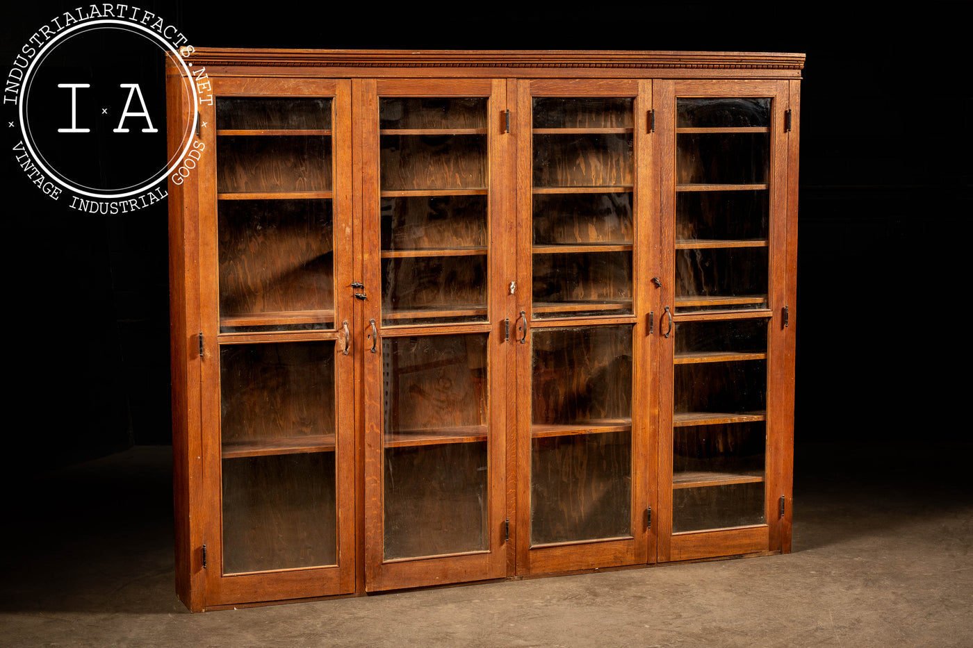 Early 20th Century Oak Laboratory Display Cabinet