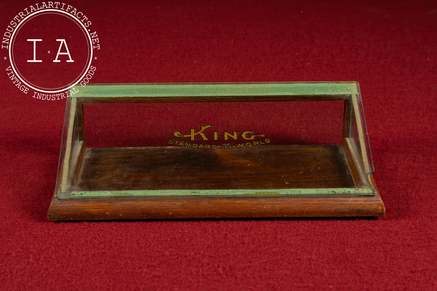 Vintage King Instruments Oak & Glass Countertop Display Case Showcase