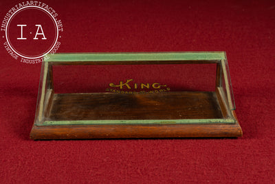 Vintage King Instruments Oak & Glass Countertop Display Case Showcase