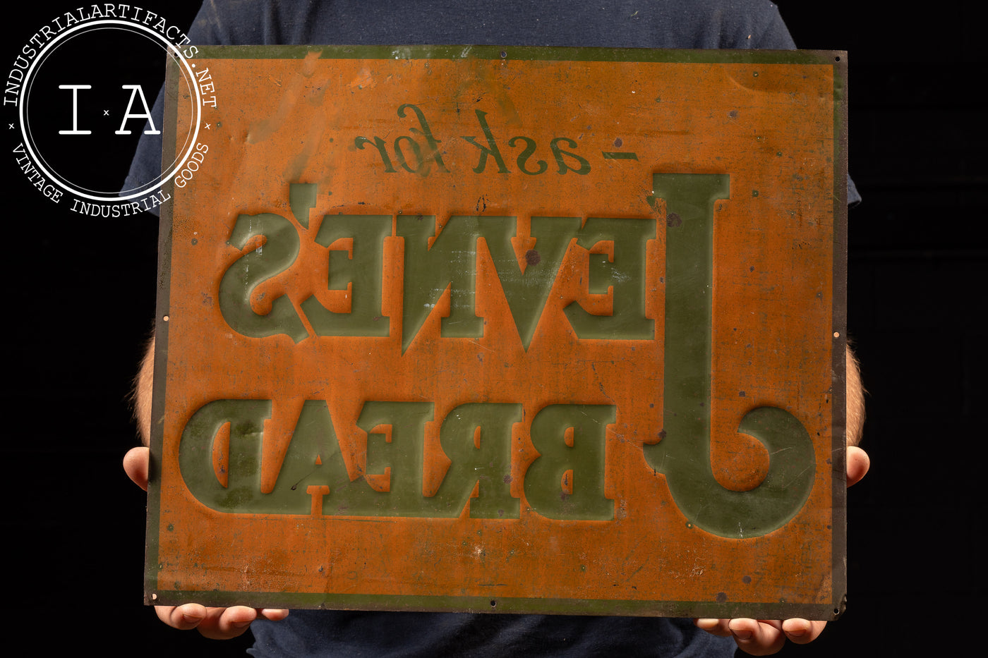 Early 20th Century Jevne's Bread Embossed Tin Sign