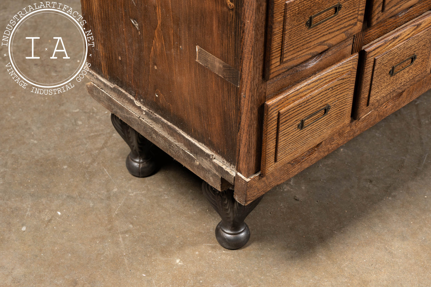 Antique Oak 100-Drawer Apothecary Cabinet