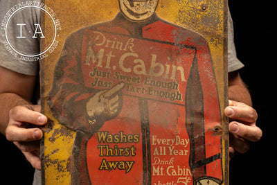 Prohibition-Era Mt. Cabin Soda Embossed Tin Sign