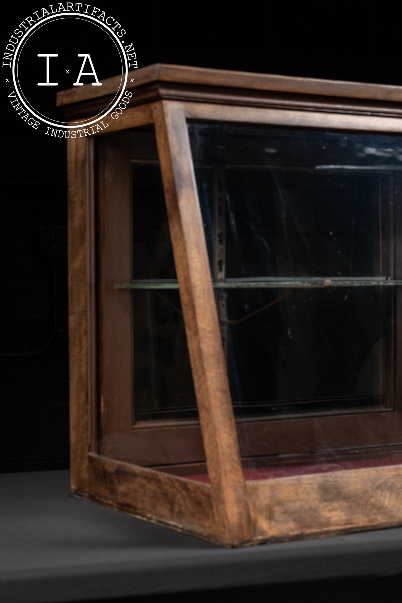 Antique Two-Tier Oak and Glass Display Case