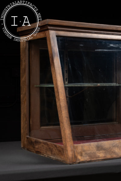 Antique Two-Tier Oak and Glass Display Case