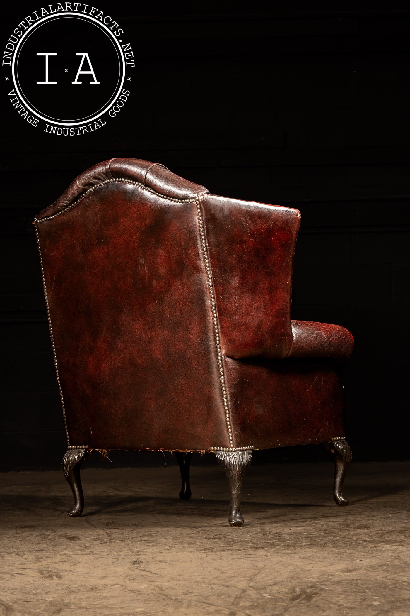 Vintage Tufted Leather Chesterfield Armchair in Oxblood