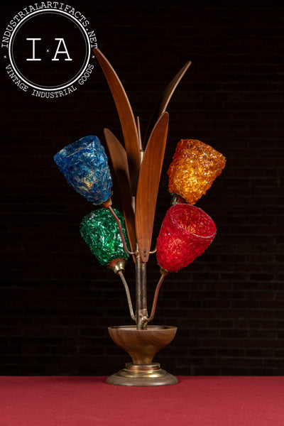 MCM Walnut and Spun Lucite Table Lamp