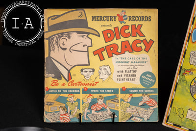 Dick Tracy Collectibles Lot - Crimestoppers Kit, Detective Game, and Vinyls
