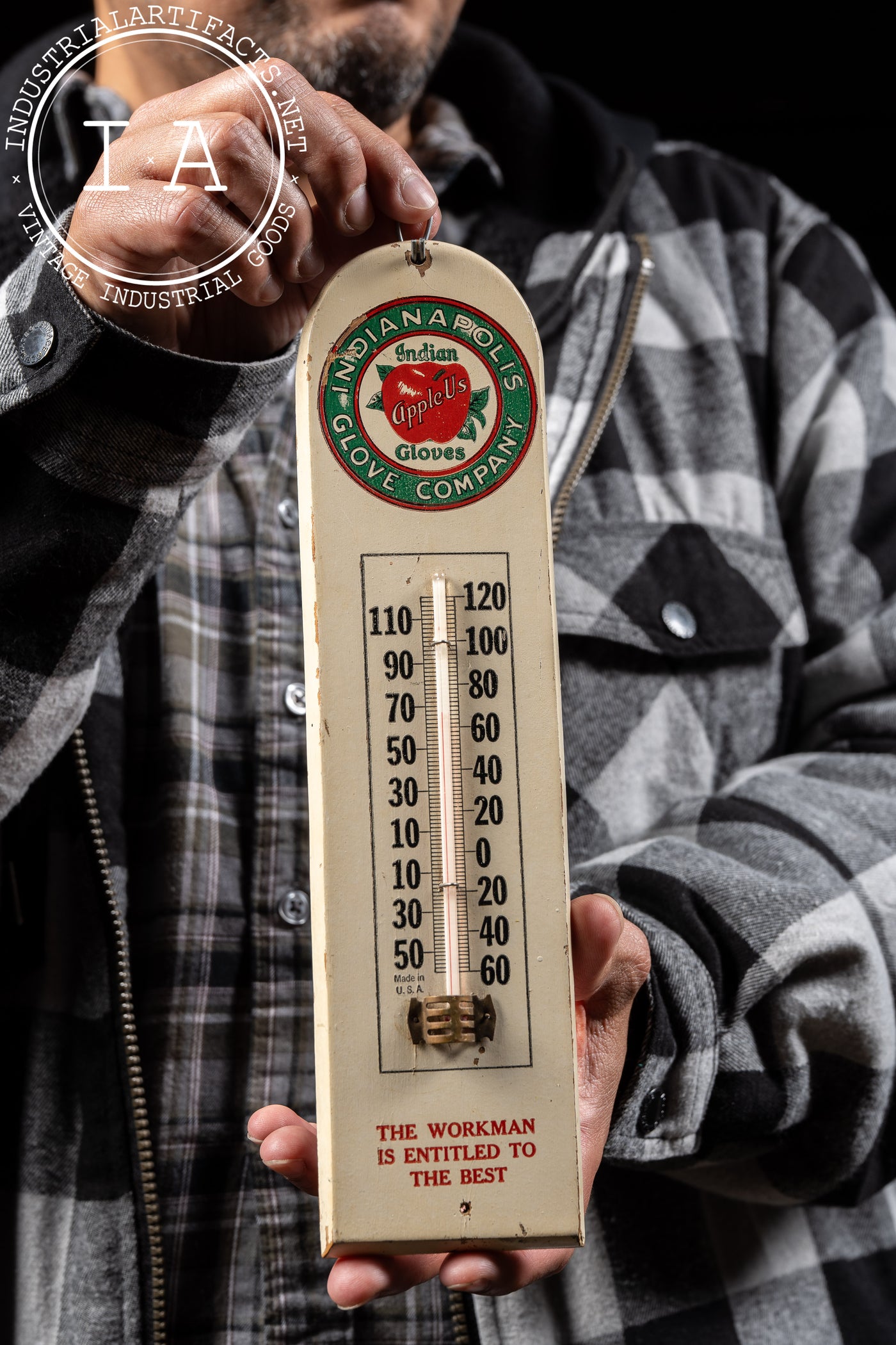 Vintage Indian Apple Us Advertising Thermometer