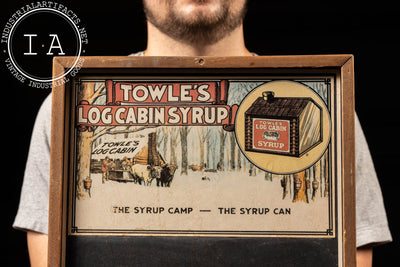 Vintage Towle's Log Cabin Syrup Chalkboard Sign