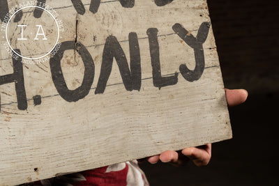 Antique Hand-Painted “Cash Only” Trade Sign