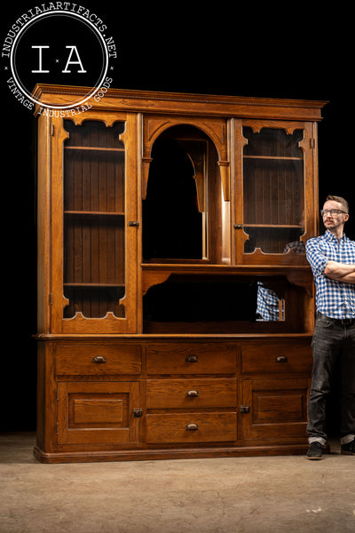 Antique Farmhouse Oak Hutch