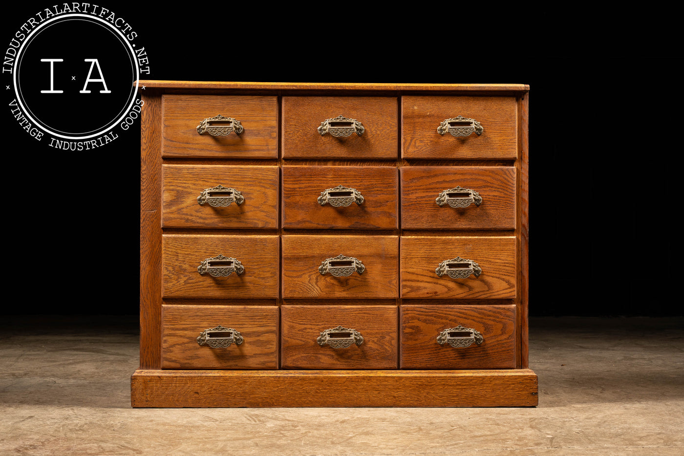 Antique Oak Apothecary Cabinet