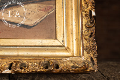 Pipe with Merlot | Framed Oil On Canvas, Signed and Dated