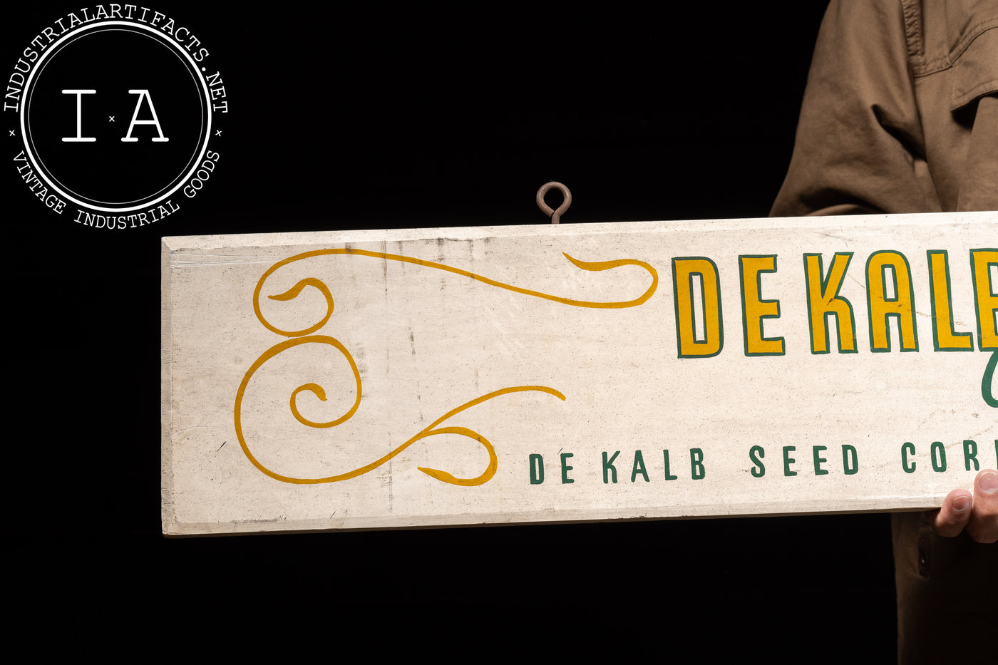 Vintage DeKalb Ag Painted Wooden Sign
