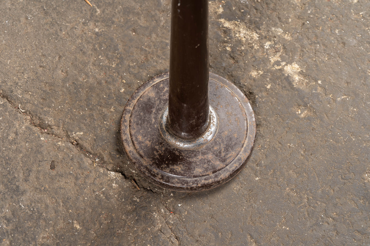 Mid-Century Industrial Chrome & Enamel Standing Ashtray