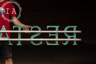 Vintage "Restaurants" Painted Aluminum Lettering Sign