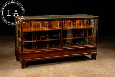 Early Haberdashery Oak and Glass Display Case with Drawers